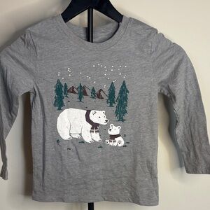3 for $20 Cat & Jack Gray Kids Long Sleeve Shirt with Bear Print Size 5T
